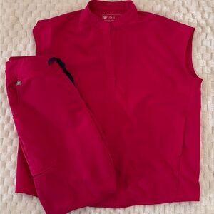 Figs Vibrant Pink Technical Collection Top
